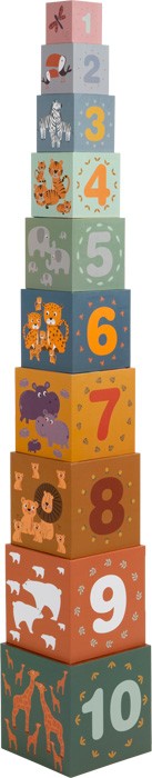 Safari Animals Stacking Wooden Blocks Tower - Vue 4