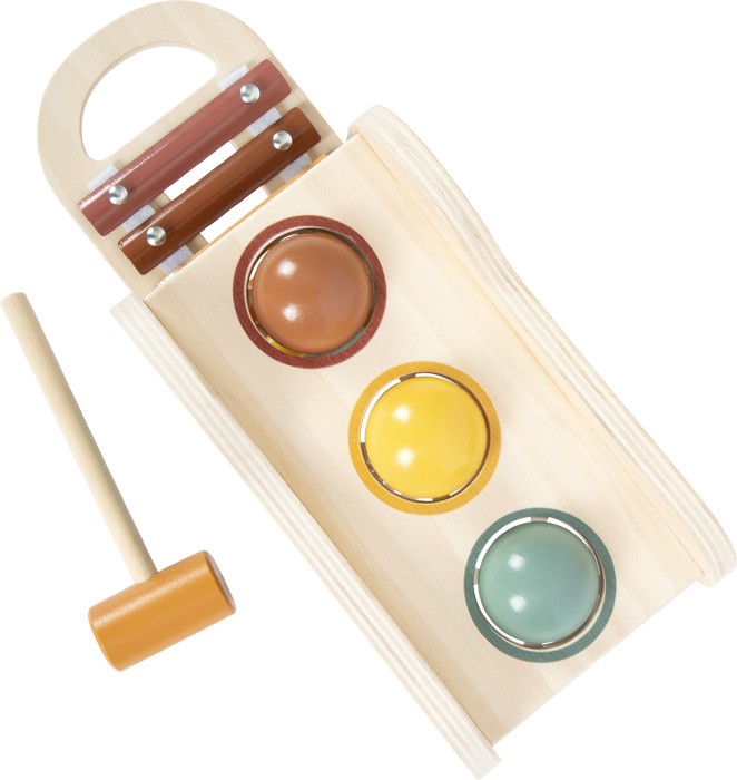2-in-1 Wooden Hammering Bench & Baby Xylophone - Safari - Vue 8