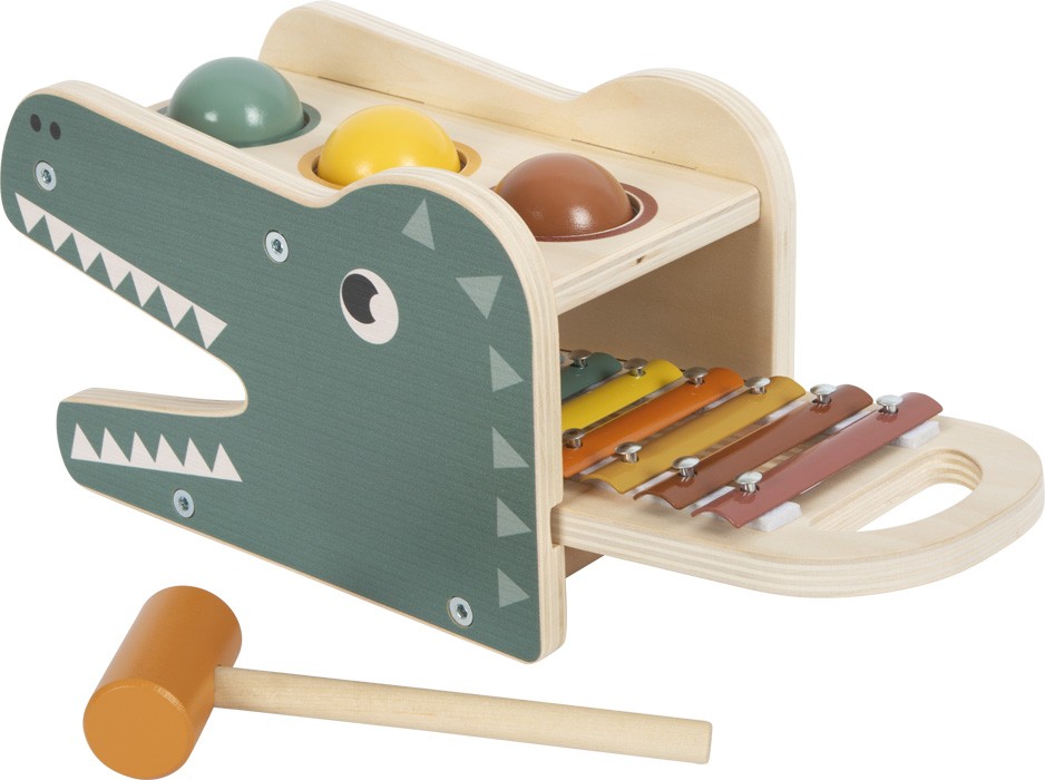 2-in-1 Wooden Hammering Bench & Baby Xylophone - Safari - Vue 2