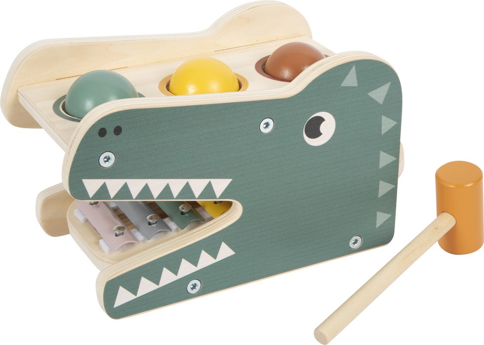 2-in-1 Wooden Hammering Bench & Baby Xylophone - Safari