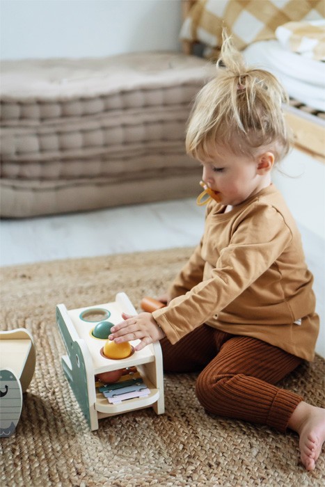 2-in-1 Wooden Hammering Bench & Baby Xylophone - Safari - Vue 4
