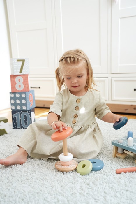 Arctic Ice Floe Wooden Stacking Rings Toy - Vue 7