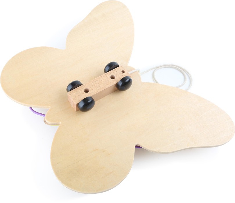 Wooden Pull-Along Butterfly with Flapping Wings - Vue 2
