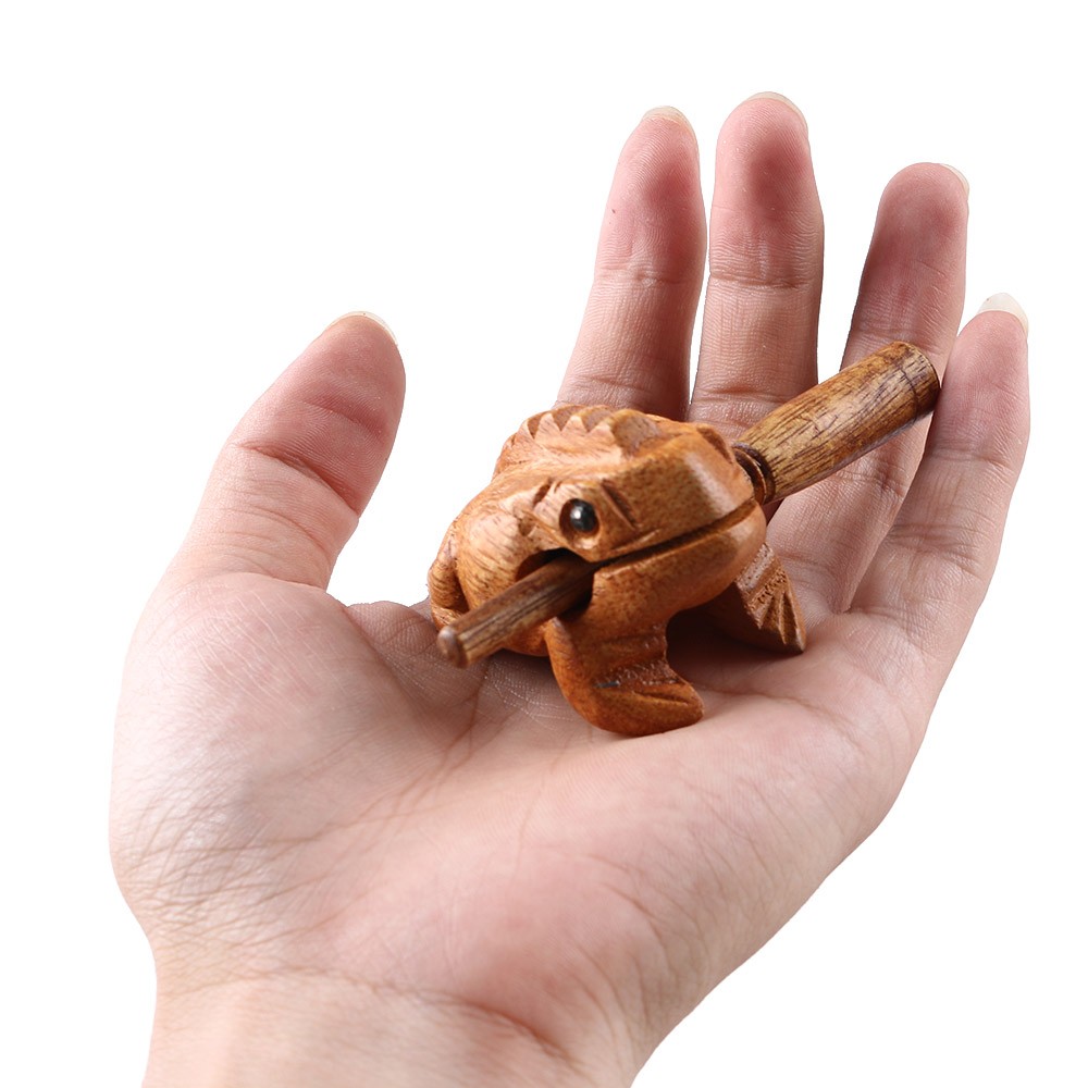 Carved Wooden Guiro Frog Musical Rasp - Vue 4