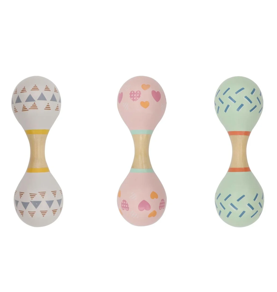 Wooden Baby Maracas Rattle - Sensory Musical Toy - Vue 3