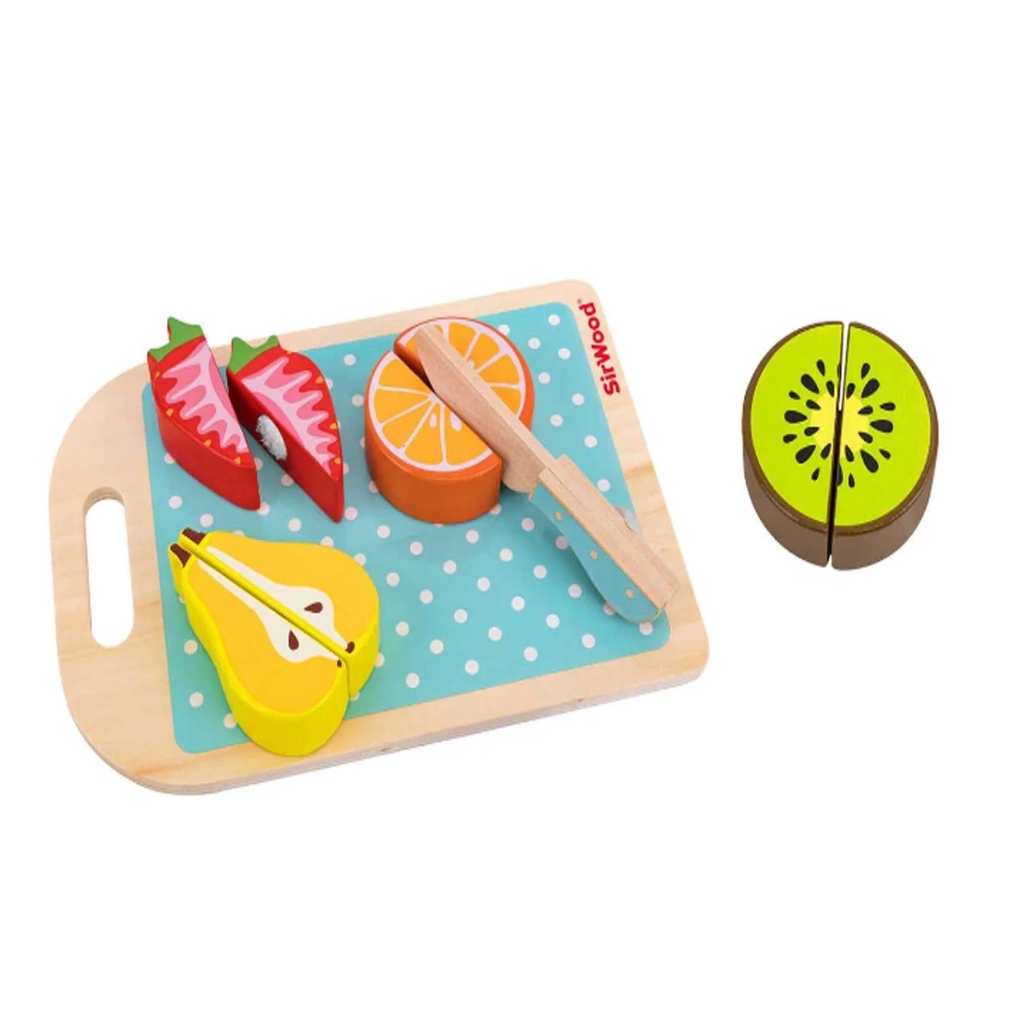 Wooden Sliceable Fruits Play Food Set with Knife - Vue 2