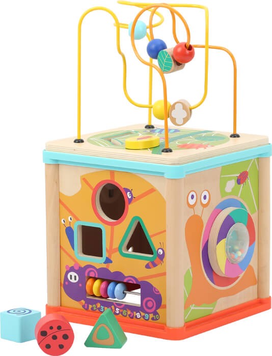 Garden Minibeasts Wooden Sensory Motor Skills Cube