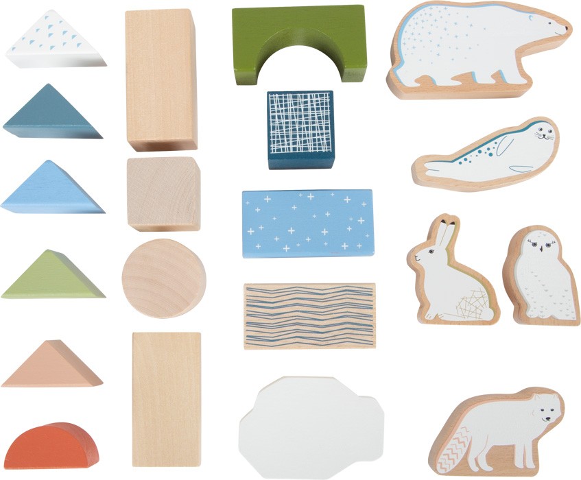 Ice Floe Pastel Wooden Building Blocks - 50 Pieces - Vue 5