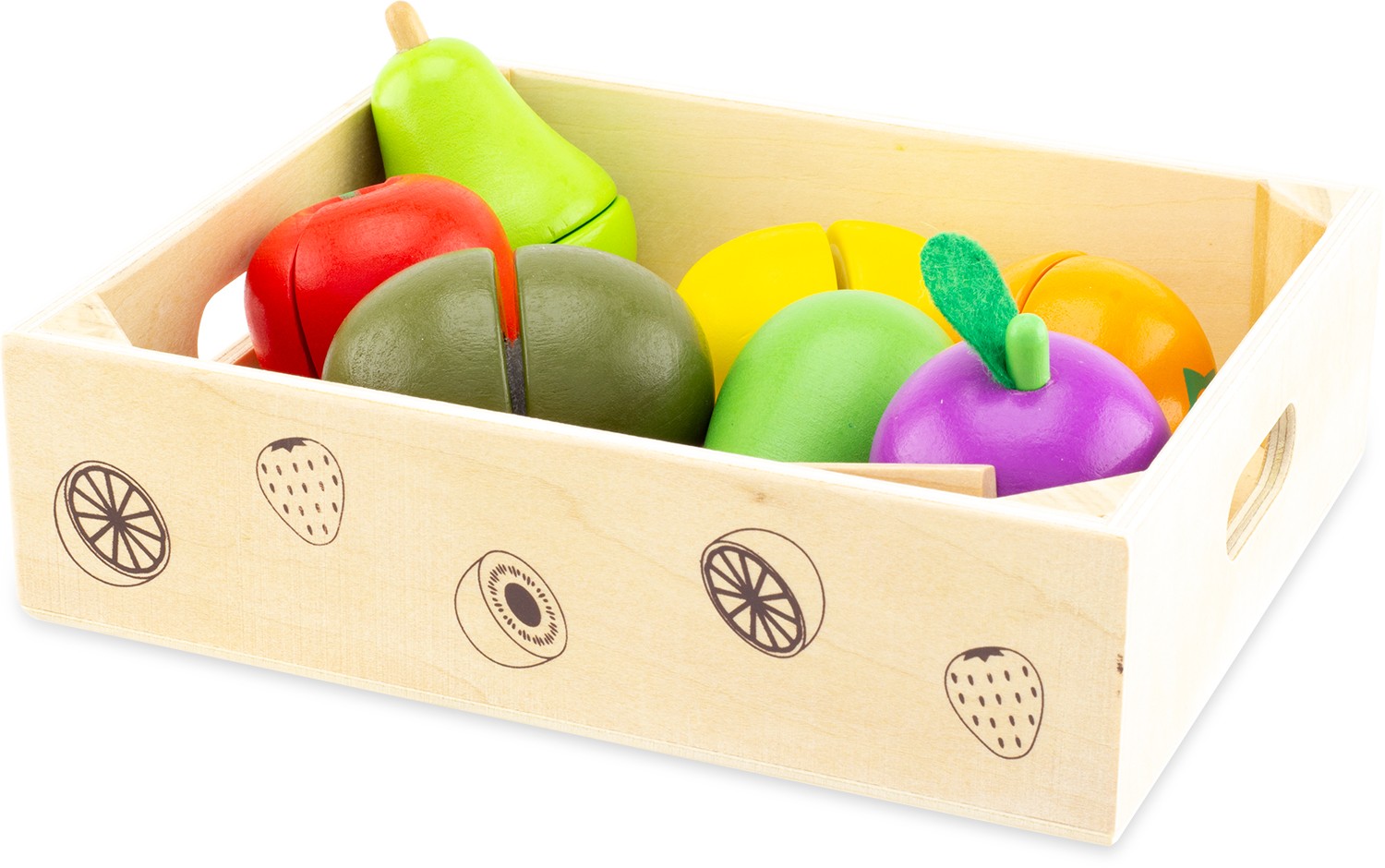 Montessori Wooden Slice & Cut Fruit Set - Vue 5