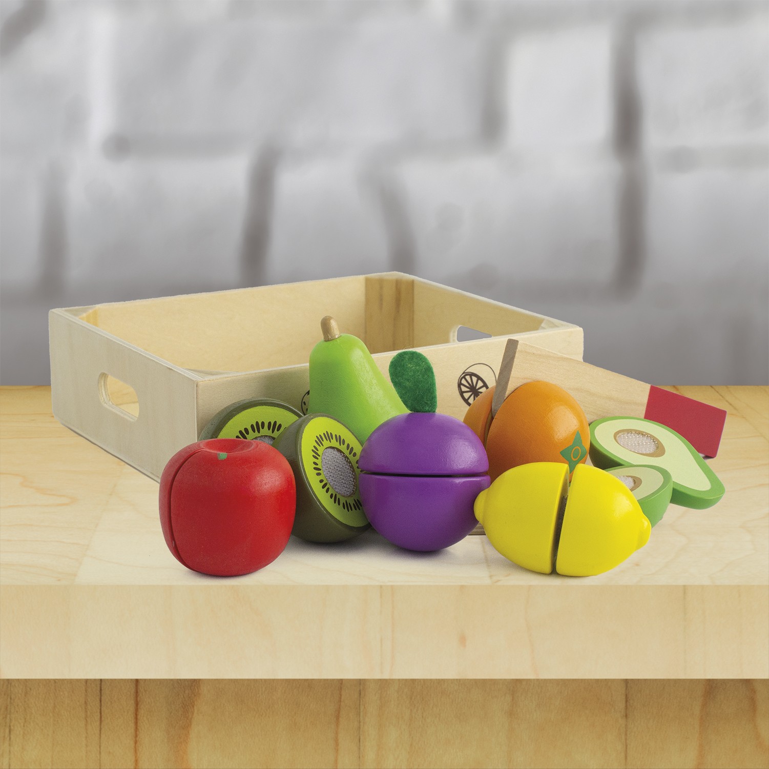 Montessori Wooden Slice & Cut Fruit Set - Vue 7