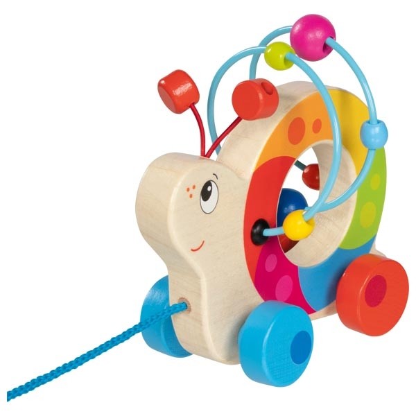Pull-Along Wooden Snail & Motor Skills Bead Maze - Vue 6