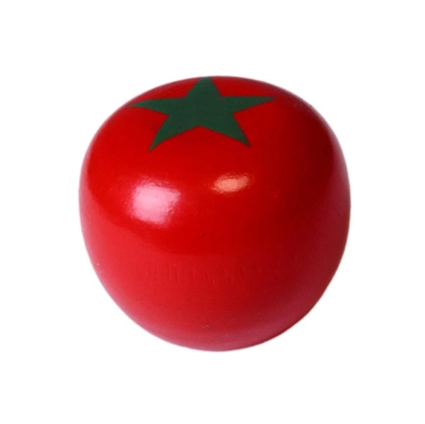 Sliceable Wooden Tomato Pretend Kitchen Food