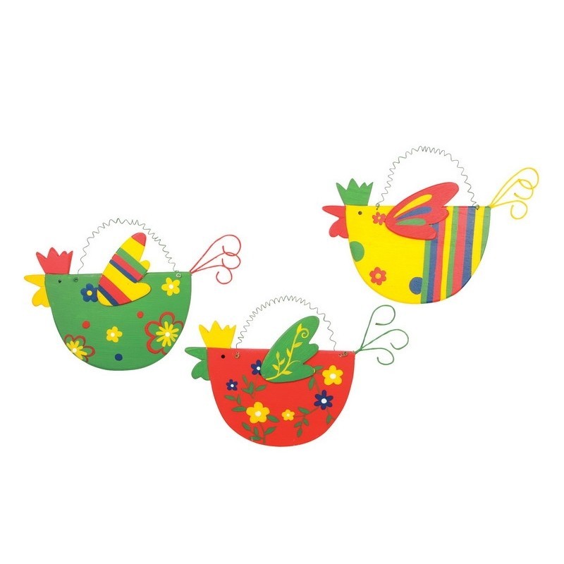 Easter Wooden Hen Decorative Figure & Nesting Toy