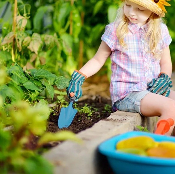 Children's Gardening Tools Kit - Sky Blue - Vue 4