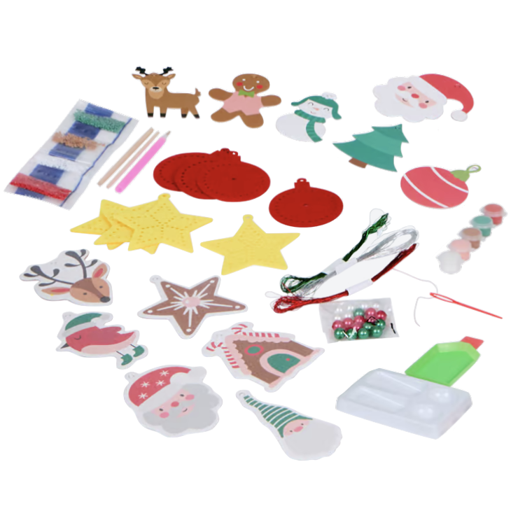 Children's Wooden Christmas Tree Craft Activity Set - Vue 4