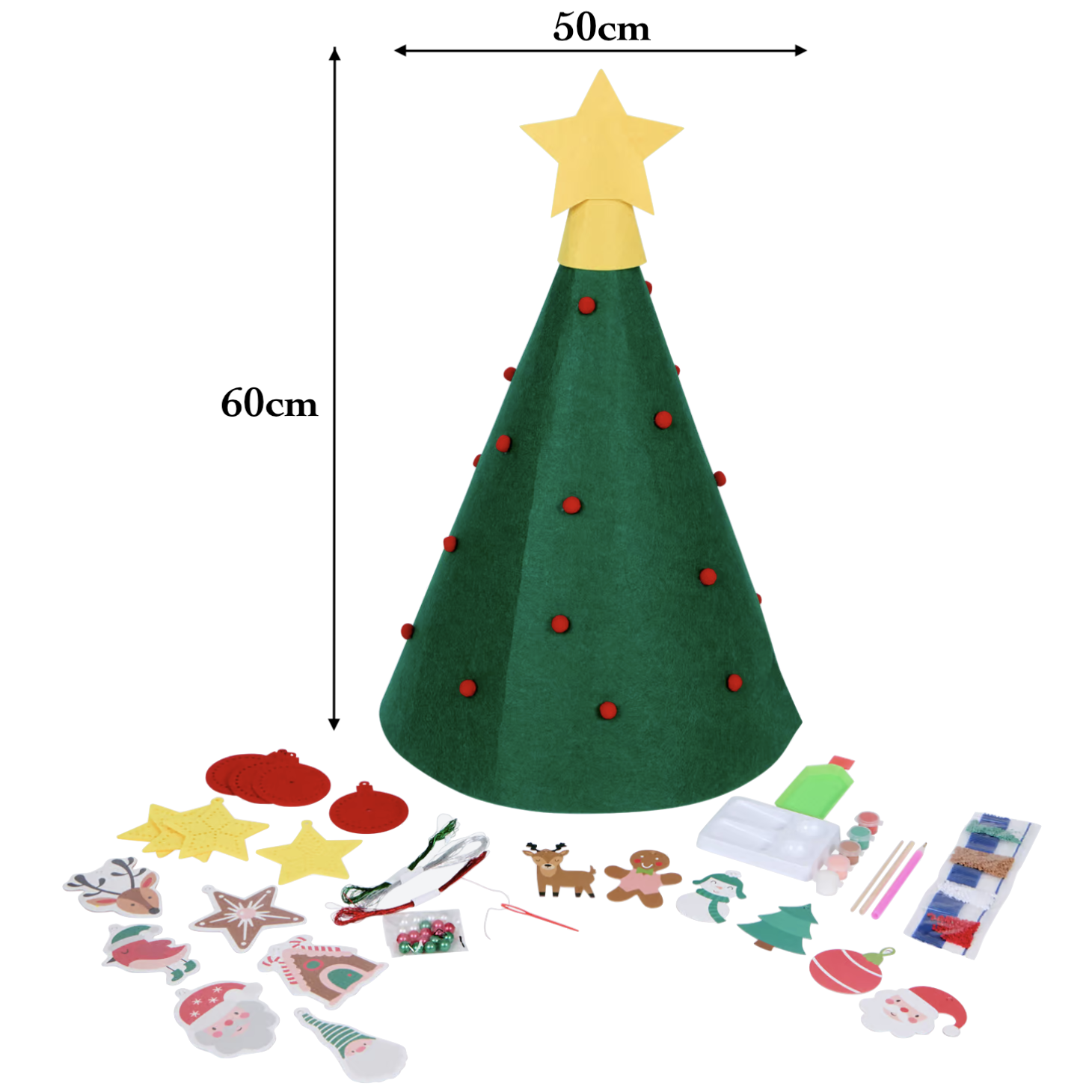 Children's Wooden Christmas Tree Craft Activity Set - Vue 2