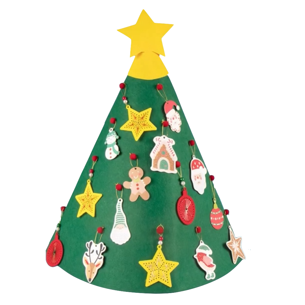 Children's Wooden Christmas Tree Craft Activity Set