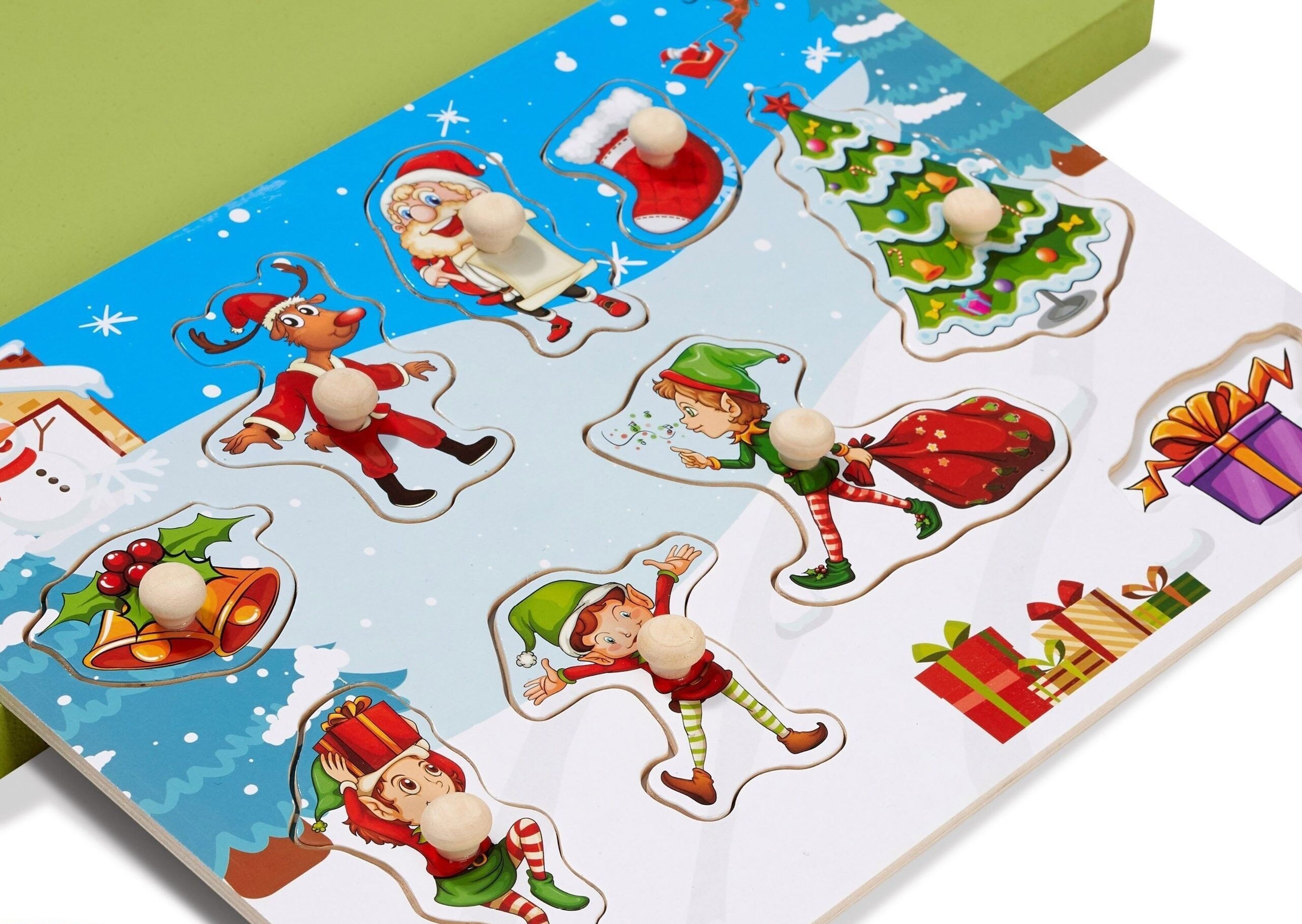 Wooden Christmas Peg Puzzles Set - Vue 5