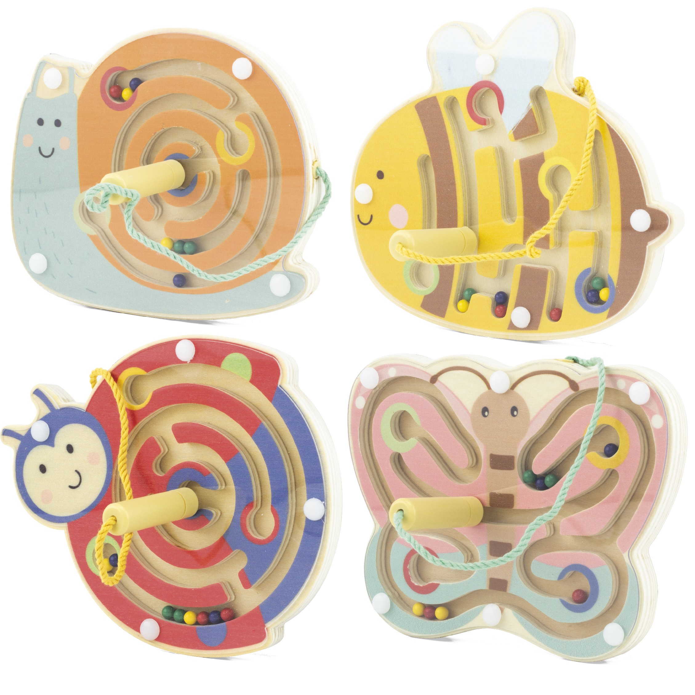 Magnetic Wooden Bead Maze - Precision Stylus Wand Toy - Vue 2