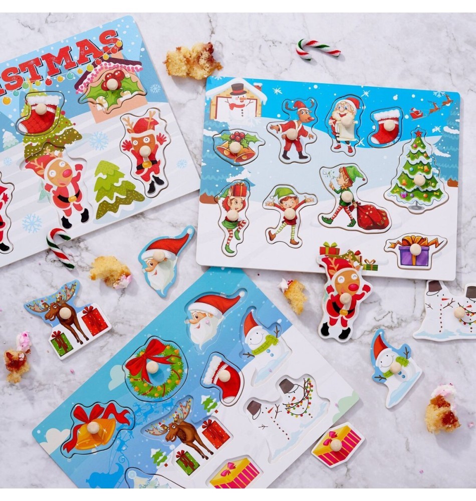 Wooden Christmas Peg Puzzles Set - Vue 7