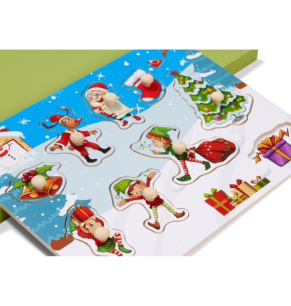 Wooden Christmas Peg Puzzles Set - Vue 9