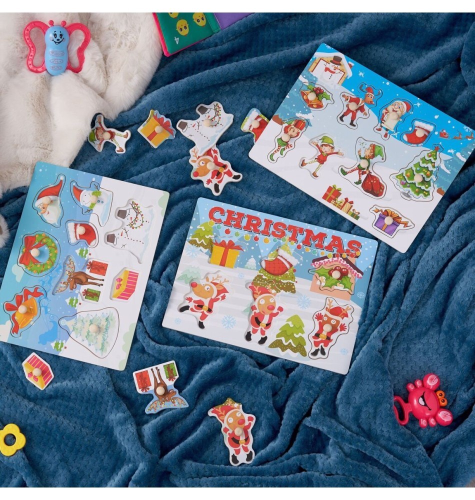 Wooden Christmas Peg Puzzles Set - Vue 10