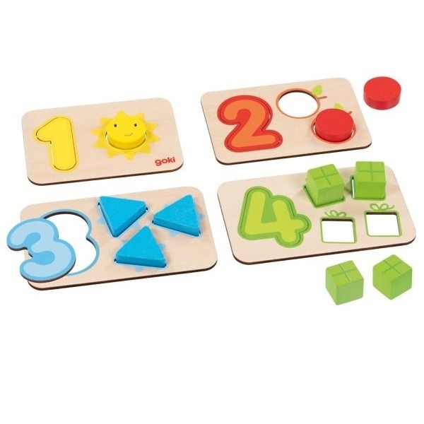Wooden Shape & Number Inset Puzzle - Vue 4