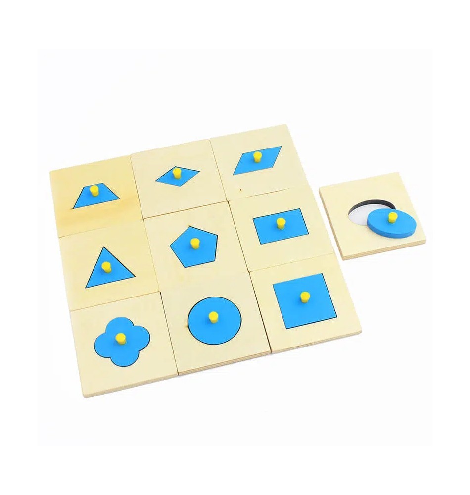 Wooden Geometric Inset Shape Puzzles - 10-Piece Set - Vue 7