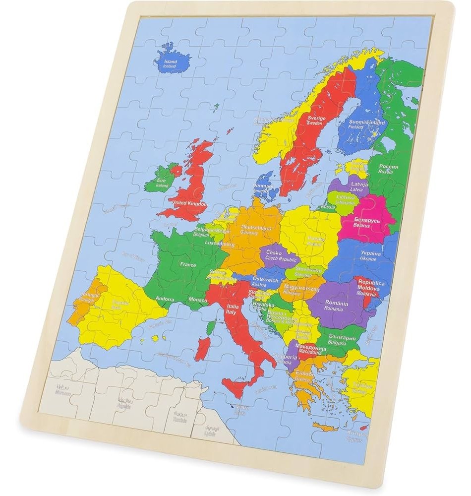 96-Piece Wooden Europe Map Puzzle - Vue 6