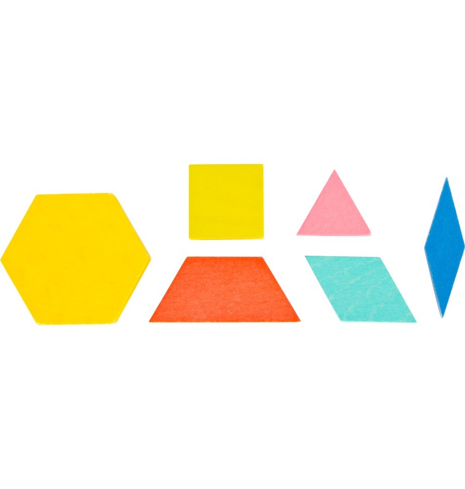 Montessori Wooden Pattern Blocks & Tangram Set - Vue 13