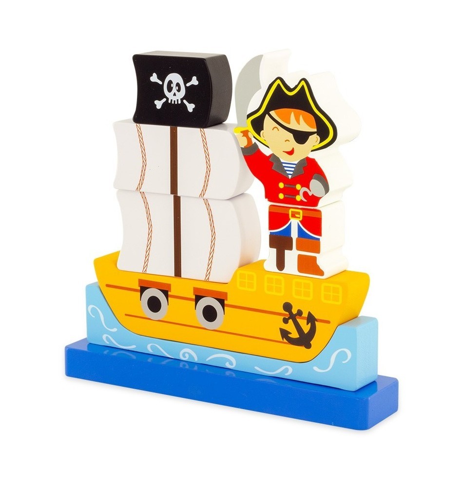 Magnetic Wooden Pirate Ship Jigsaw Puzzle - Vue 6