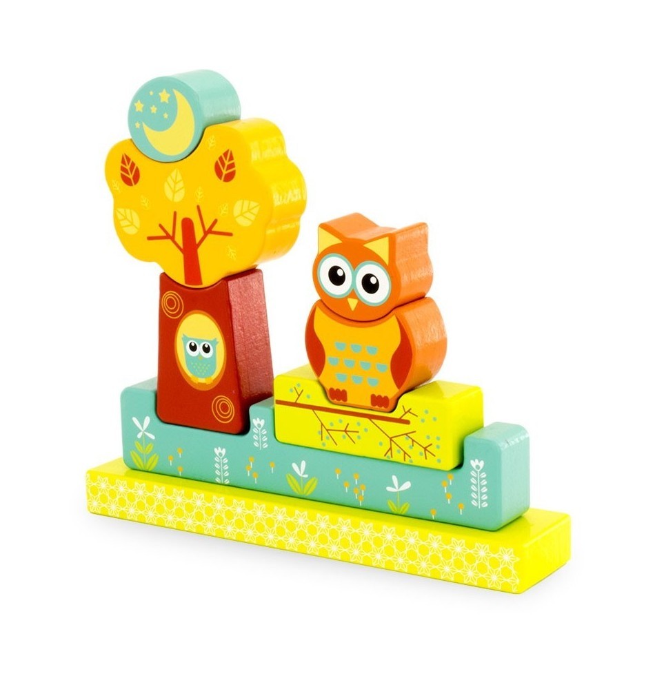 Magnetic Wooden Forest Owls Jigsaw Puzzle - Vue 6