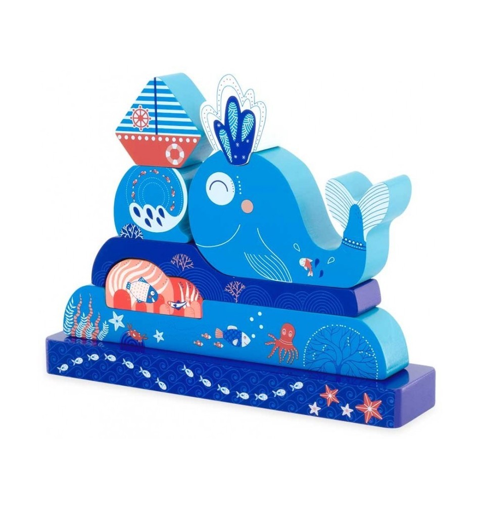 Magnetic Wooden Ocean Whale Jigsaw Puzzle - Vue 6