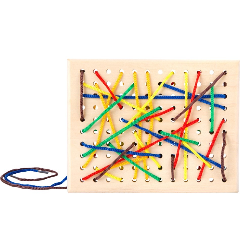 Montessori Wooden Lacing Board Set - Vue 4