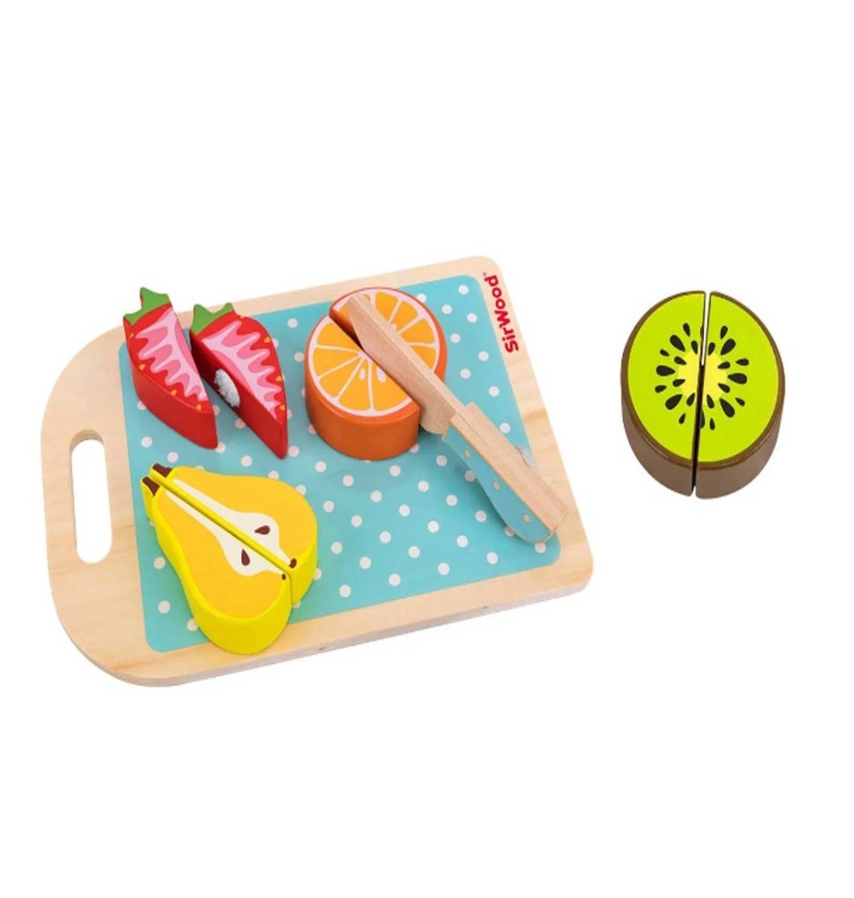 Wooden Sliceable Fruits Play Food Set with Knife