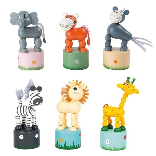 Savannah Animals Wakouwa Wooden Push Toy