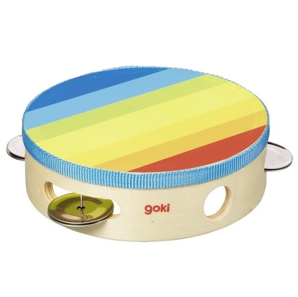 Rainbow Wooden Tambourine - Percussion Music Instrument