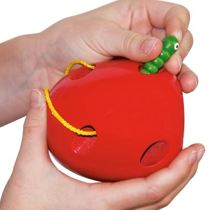 Wooden Apple Threading Toy - Caterpillar Lacing Game - Vue 4