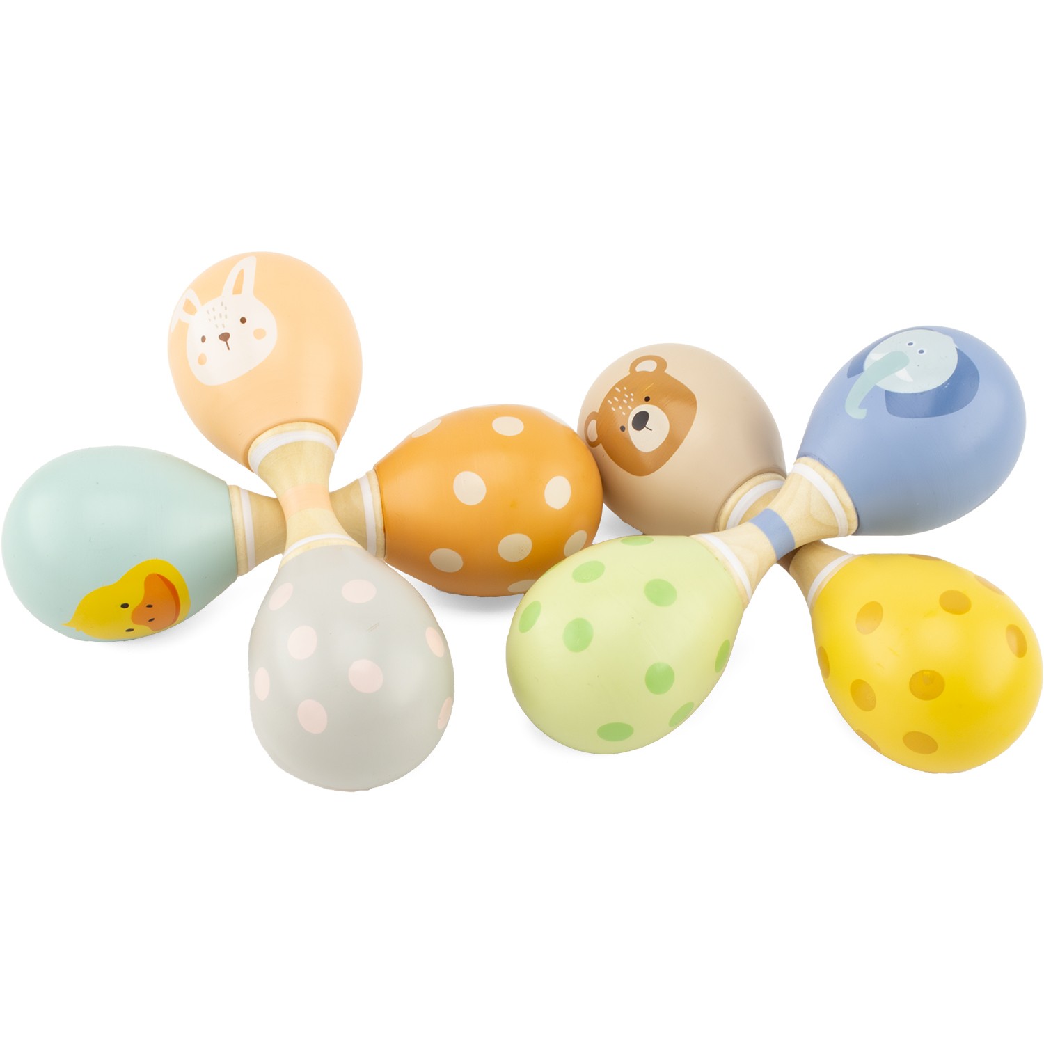Wooden Baby Maracas Rattle - Sensory Musical Toy - Vue 4
