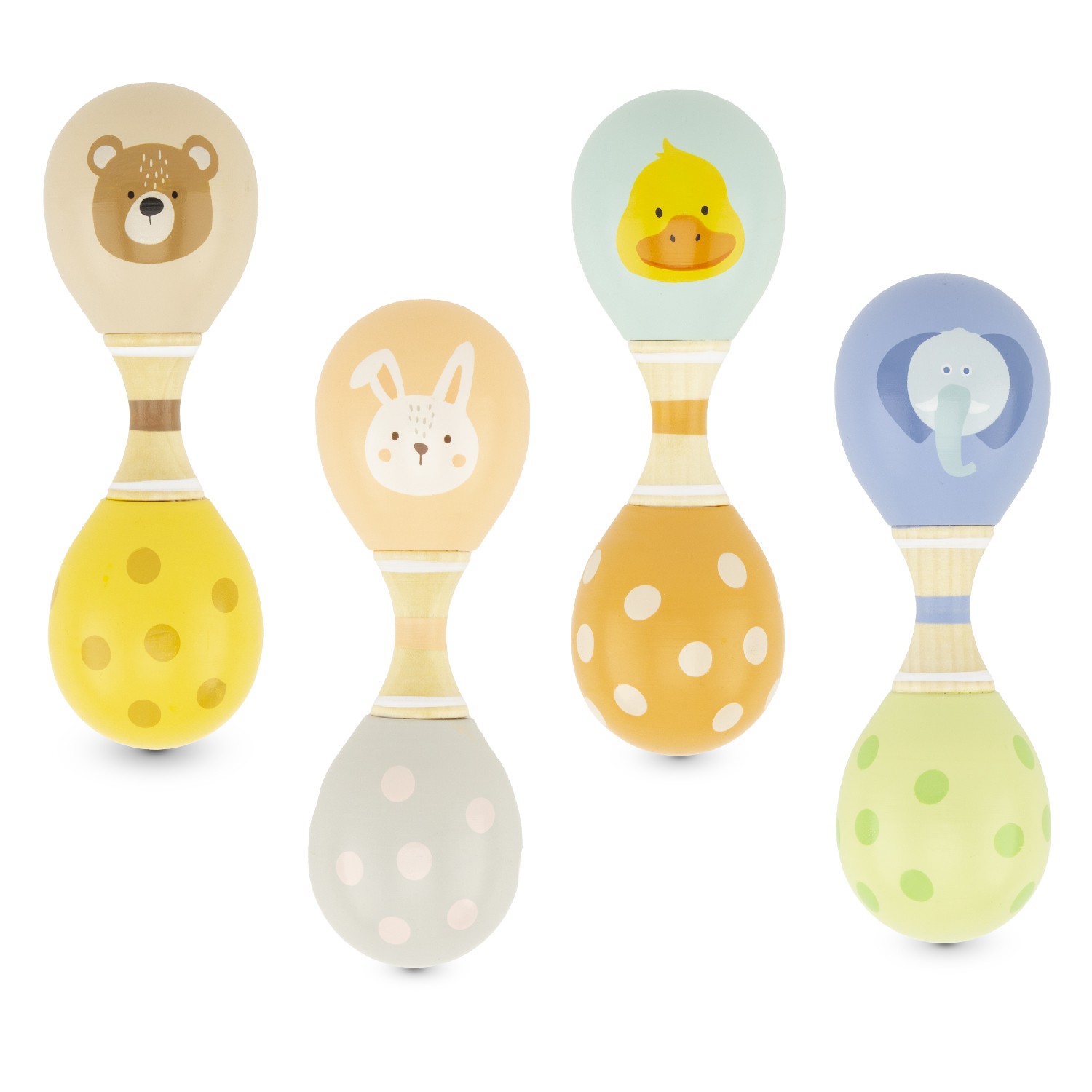Wooden Baby Maracas Rattle - Sensory Musical Toy - Vue 7