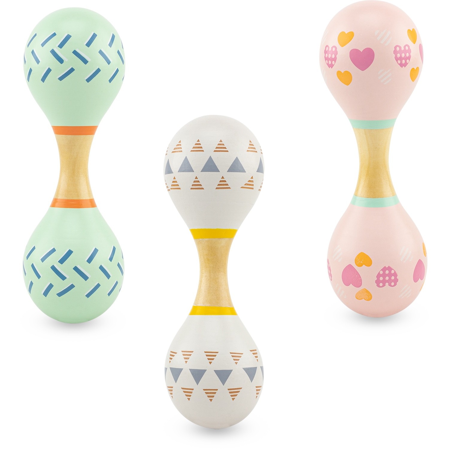 Wooden Baby Maracas Rattle - Sensory Musical Toy - Vue 6