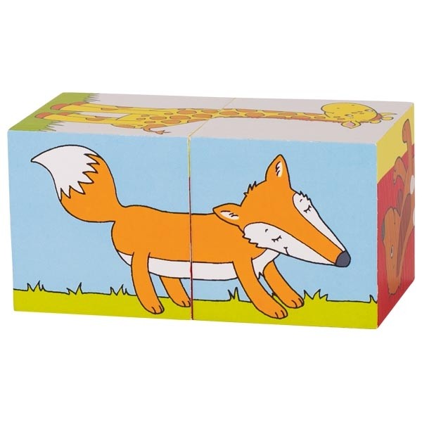 Wooden Animal 2-Cube Puzzle - 6 Animals in 1 - Vue 4