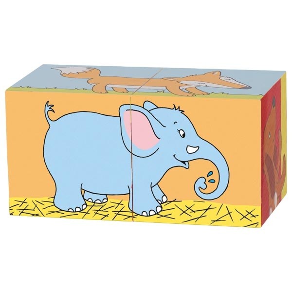 Wooden Animal 2-Cube Puzzle - 6 Animals in 1 - Vue 5