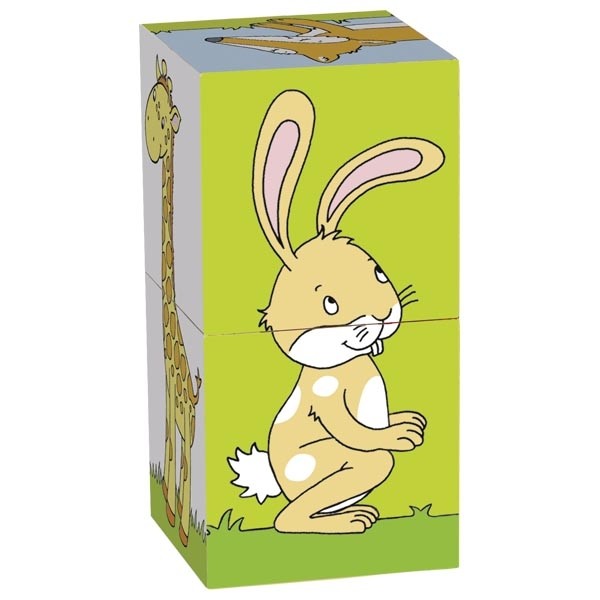 Wooden Animal 2-Cube Puzzle - 6 Animals in 1 - Vue 8