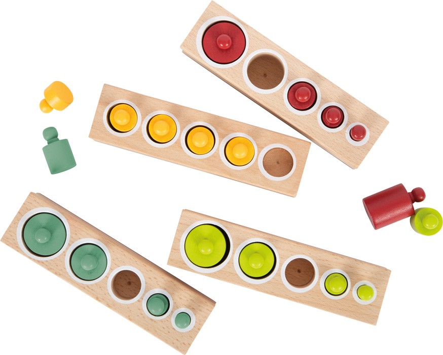 Montessori Cylinder Volume & Weight Blocks - 4 Bases Set - Vue 5