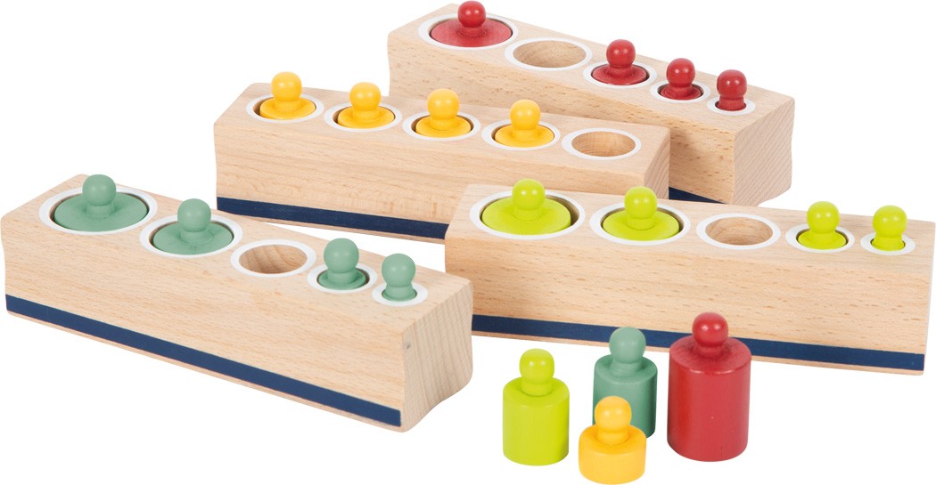 Montessori Cylinder Volume & Weight Blocks - 4 Bases Set - Vue 6