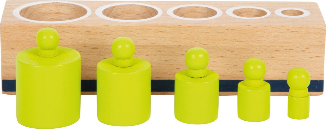 Montessori Cylinder Volume & Weight Blocks - 4 Bases Set - Vue 10