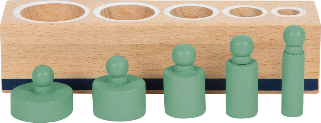 Montessori Cylinder Volume & Weight Blocks - 4 Bases Set - Vue 13