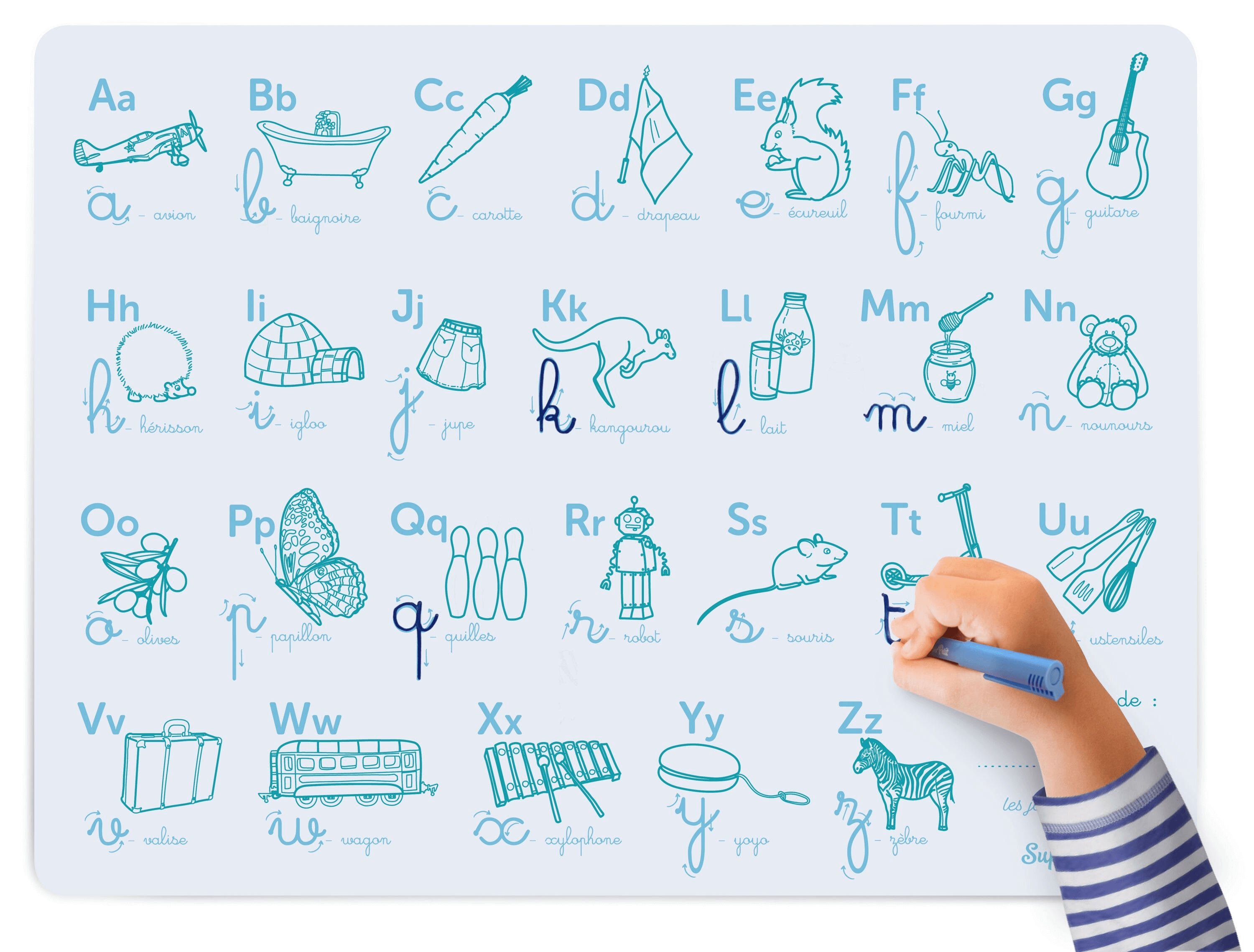 Super Petit Reusable Illustrated Alphabet Silicone Colouring Mat - Vue 5