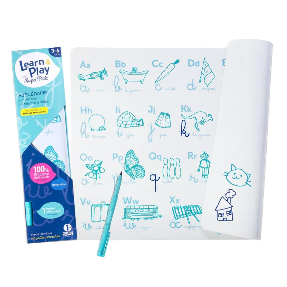 Super Petit Reusable Illustrated Alphabet Silicone Colouring Mat